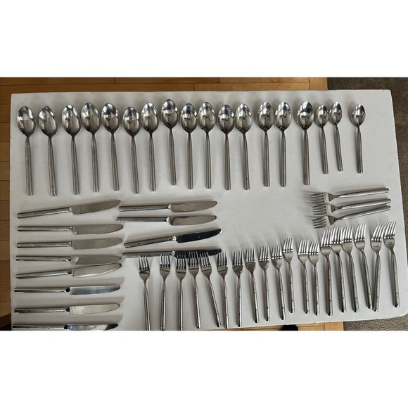 HAMPTON SILVERSMITHS Stainless Steel Flatware Lot Of 52 Pieces - Picture 1 of 6